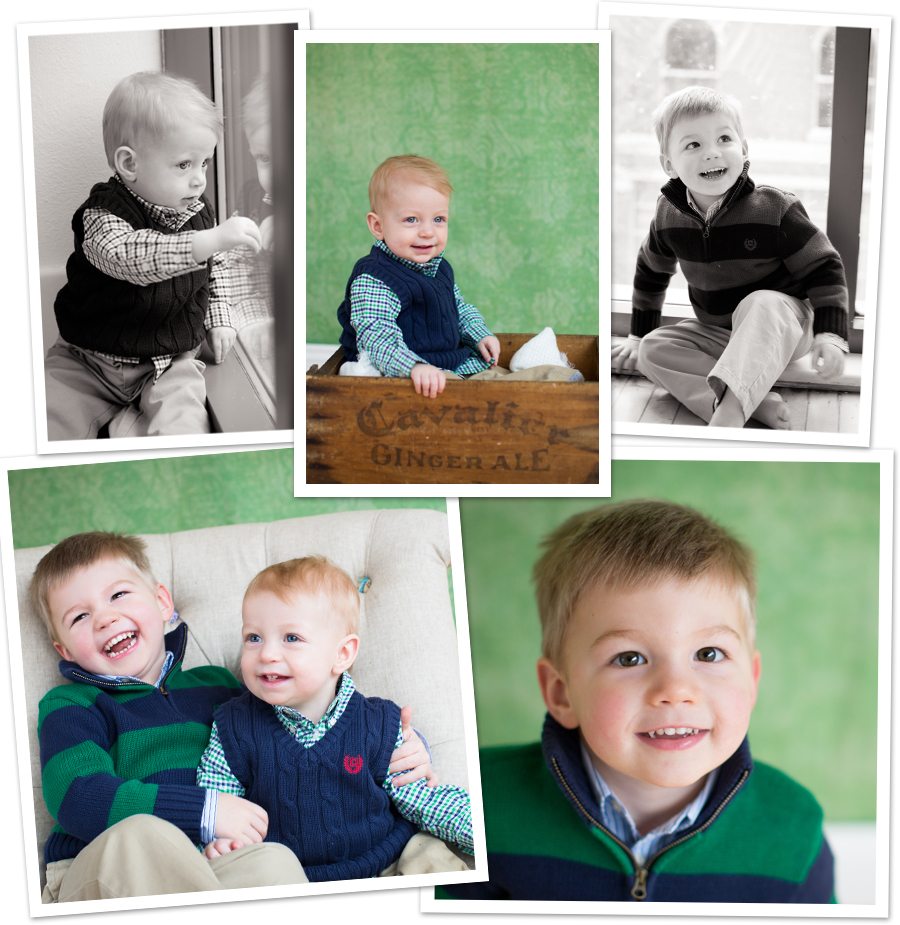 Kalamazoo Michigan Children Boy photography brothers in studio black and white blue green moms in tow