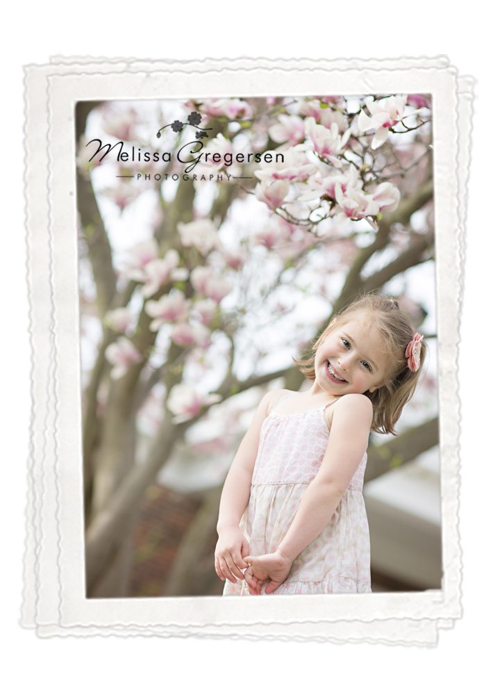 Kalamazoo Michigan Children Photography girl pink spring blossoms nature 