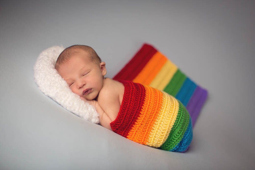 Rainbow Newborn Baby Photography Session in Kalamazoo Michigan