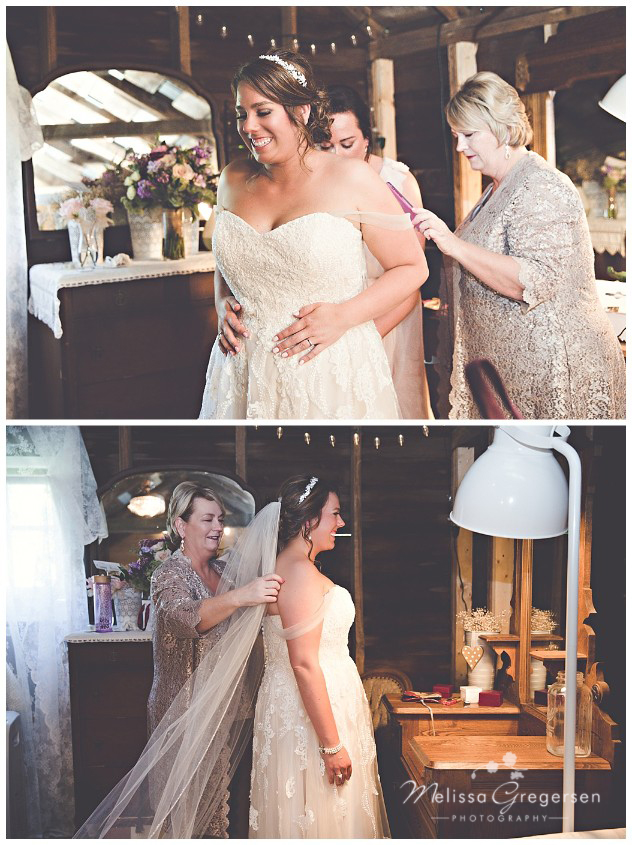 Special Mother daughter moment as they get ready at the Vintage Rose Barn