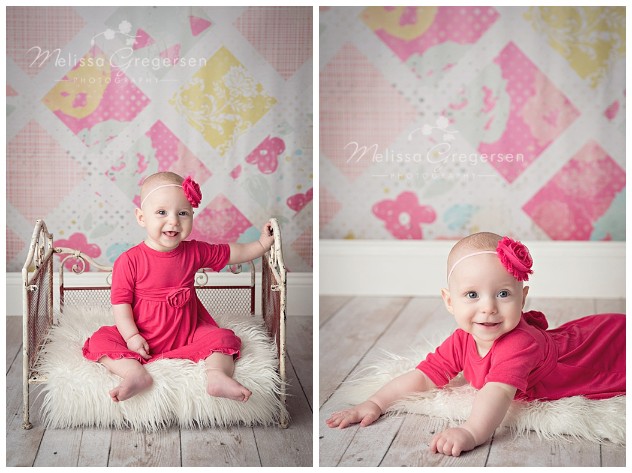 Bright pink colors for baby girl photography