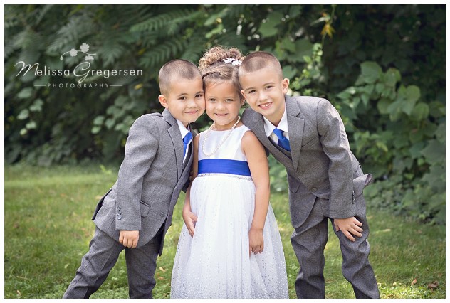 The three new siblings looking adorable in their gray, blue, and white color scheme.