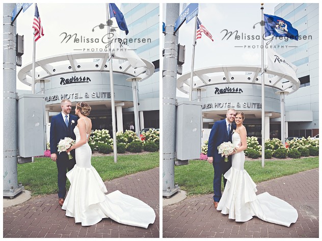 Bride and Groom at the Radisson in downtown Kalamazoo