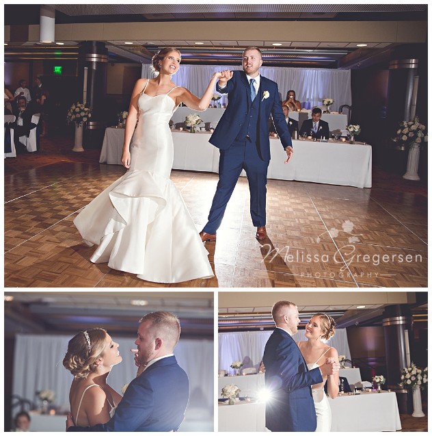 Fun on the dance floor during the bride and groom's first dance.