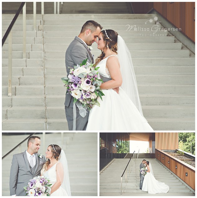 The stairway at Western Michigan University is perfect for wedding photography.