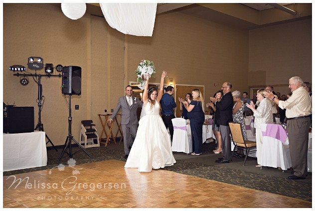 Grand entrance to the reception as husband and wife!