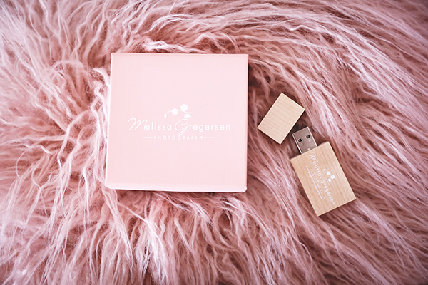 Pink Pretty USB packaging for Gregersen Photography Studio
