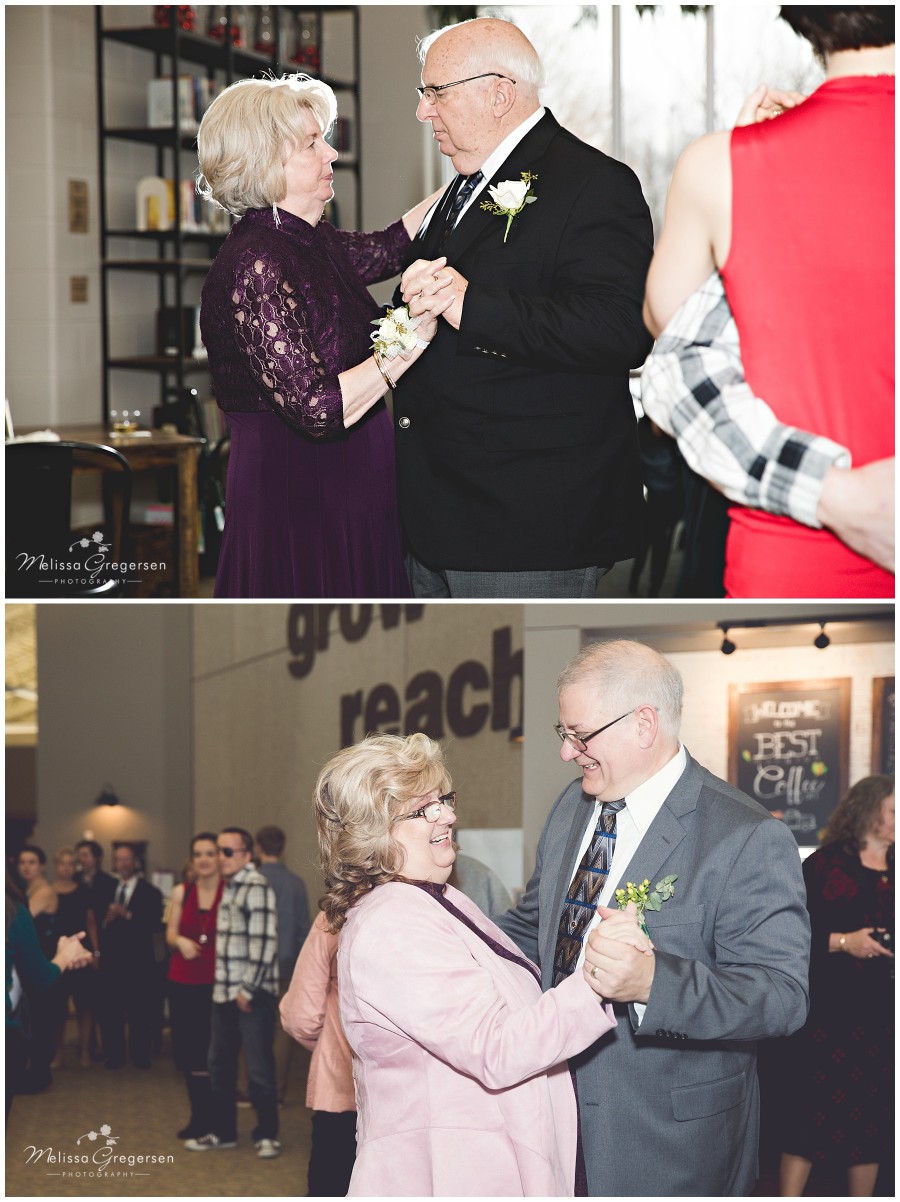 Grandparents dancing at wedding reception