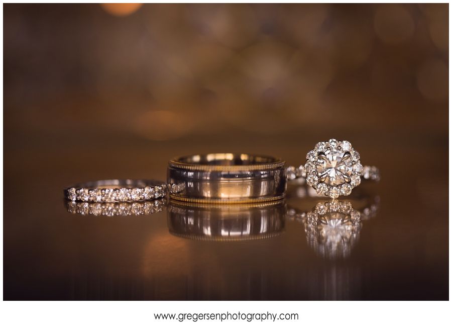 golden macro wedding rings