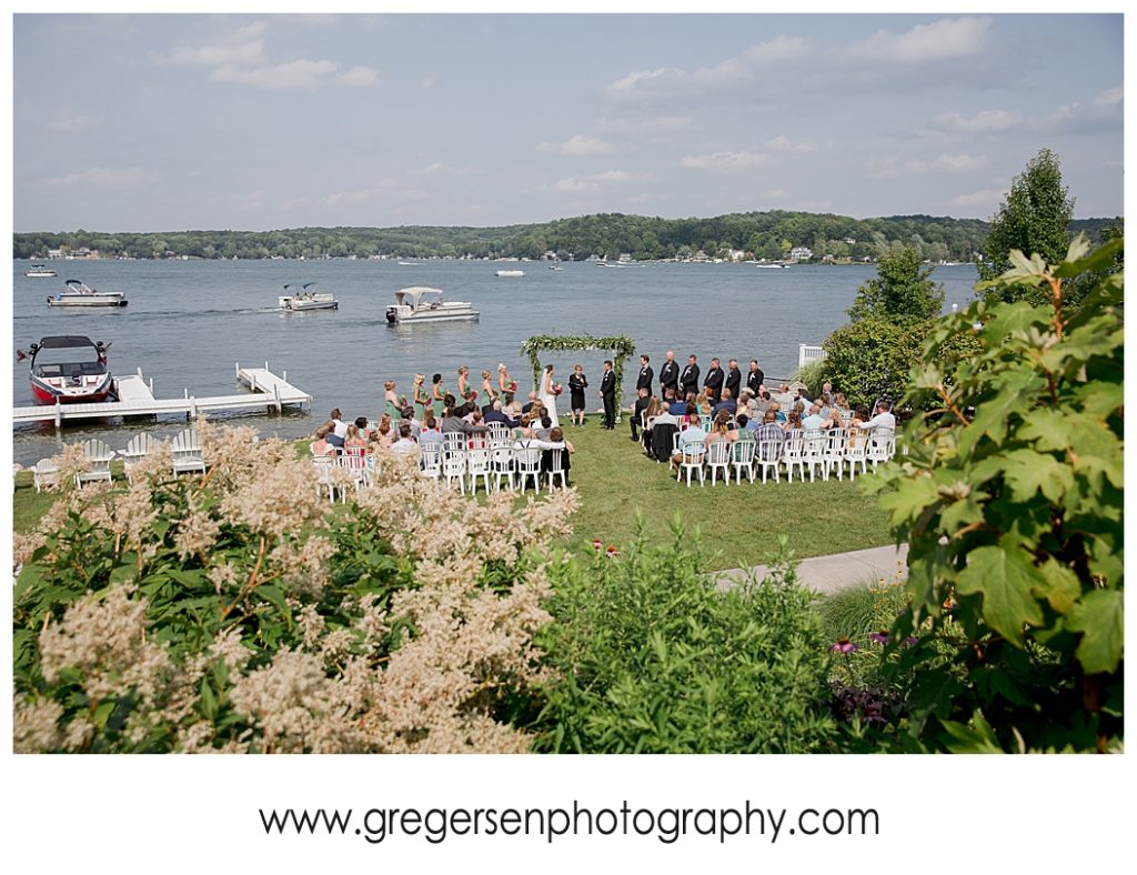 wedding ceremony at bay pointe inn