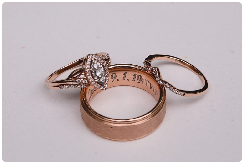 rose gold wedding ring set