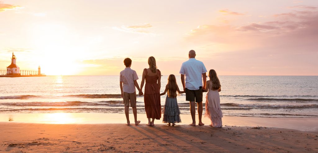 family photo on beach